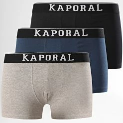 Top 10 ✨ Lot De 3 Boxers Quad Noir Gris Chiné Bleu Marine de Kaporal 😀
