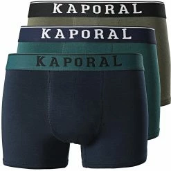 Le moins cher 🎉 Lot De 3 Boxers Quad Vert Kaki Rouge Bleu Marine Vert de Kaporal 😍