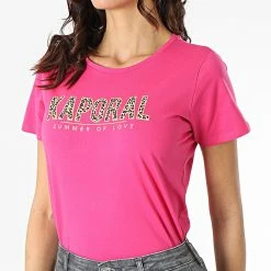 De gros 🥰 Tee 👚 Shirt Femme Kecil Rose de Kaporal ❤️