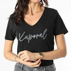 Meilleur prix 😀 Tee 👕 Shirt Femme Kolet Noir de Kaporal 😍