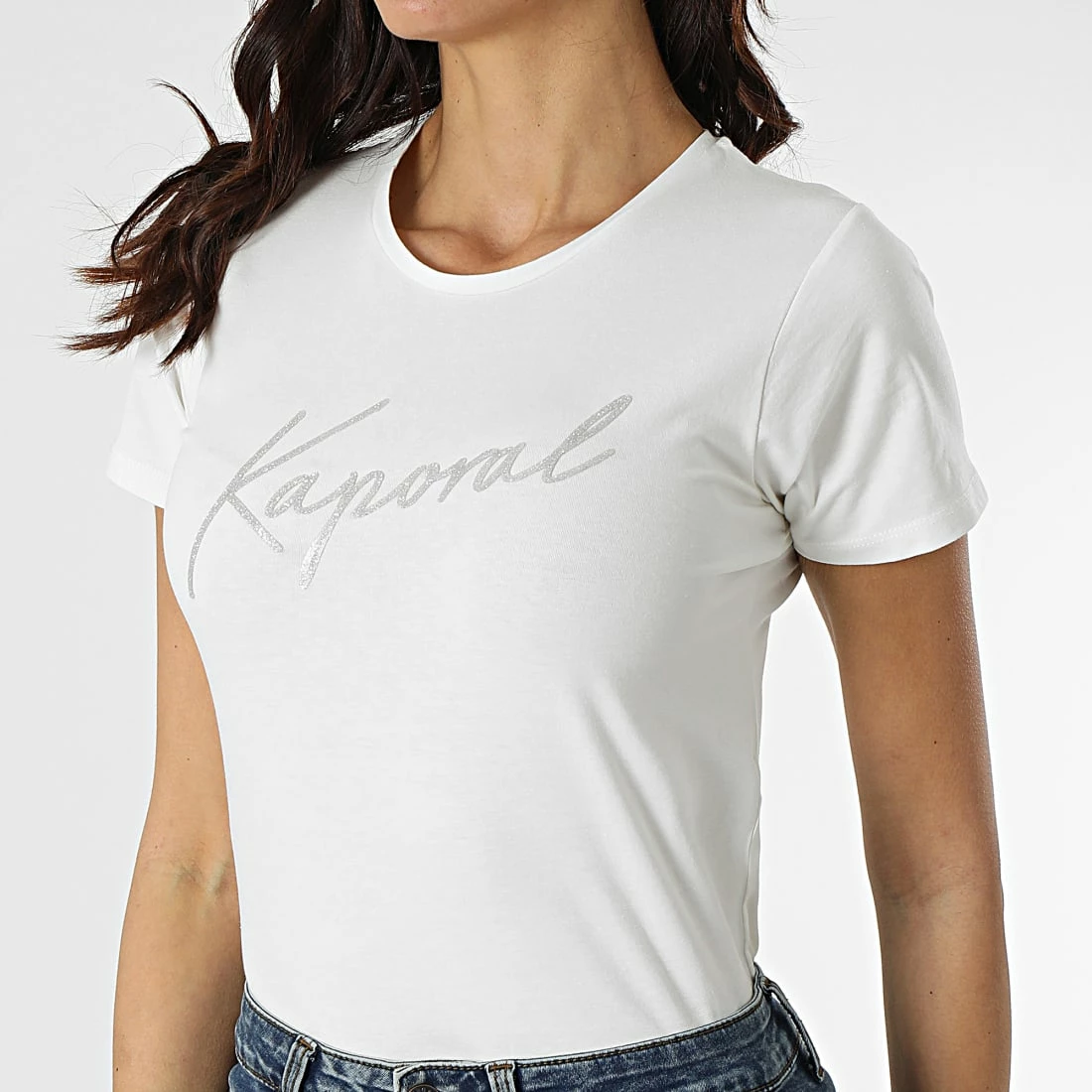 Vente flash 😀 Tee 👚 Shirt Femme Krak Blanc de Kaporal 🔔