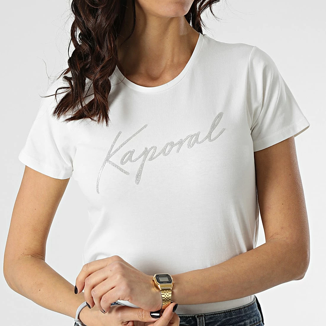 Vente flash 😀 Tee 👚 Shirt Femme Krak Blanc de Kaporal 🔔 – Image 3