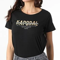 Promo 🛒 Tee 👚 Shirt Femme Kalin Noir de Kaporal 😍