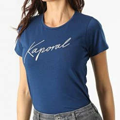 Acheter 😍 Tee 👚 Shirt Femme Krak Bleu Marine de Kaporal 🎉