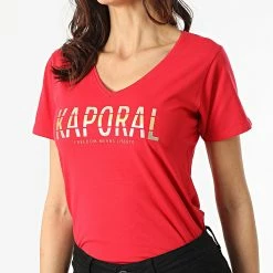 Acheter 😉 Tee 👚 Shirt Femme Krew Rouge de Kaporal 🌟
