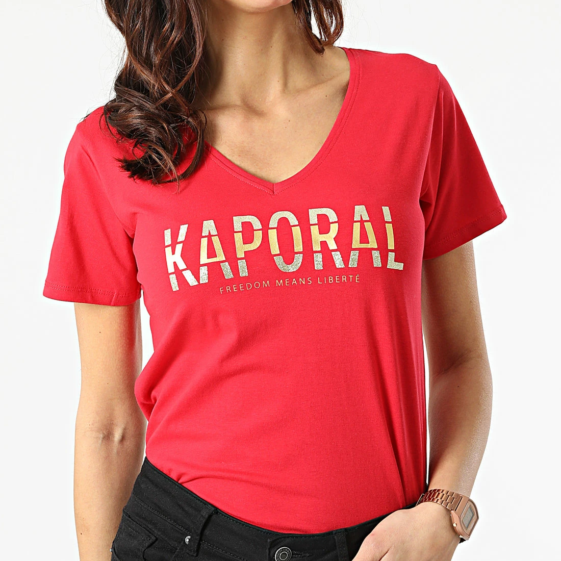Acheter 😉 Tee 👚 Shirt Femme Krew Rouge de Kaporal 🌟 – Image 3