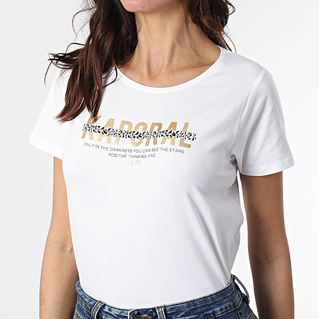 Meilleure vente 😍 Tee 👕 Shirt Femme Kalin Blanc de Kaporal 🤩