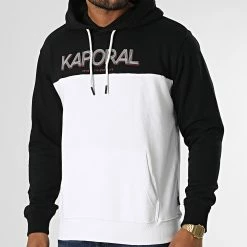 Promo 🥰 Sweat Capuche Bamby Blanc Noir de Kaporal 🤩