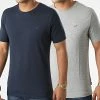 Remise 👏 Lot De 2 Tee 👚 Shirts Essentiels RIFTM11 Gris Chiné Bleu Marine de Kaporal 👍