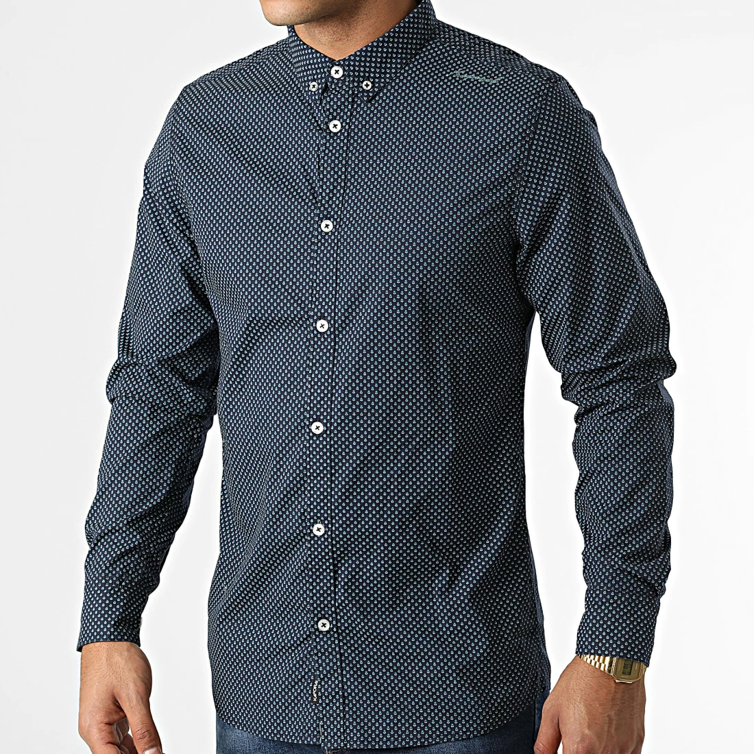 De gros 🎉 Chemise Manches Longues Tony Bleu Marine de Kaporal 👍