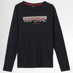 Coupon 👏 Tee 👚 Shirt Manches Longues Enfant Monty Bleu Marine de Kaporal 😍