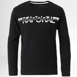 Meilleur prix 🛒 Tee 👚 Shirt Manches Longues Enfant Moric Noir de Kaporal 💯