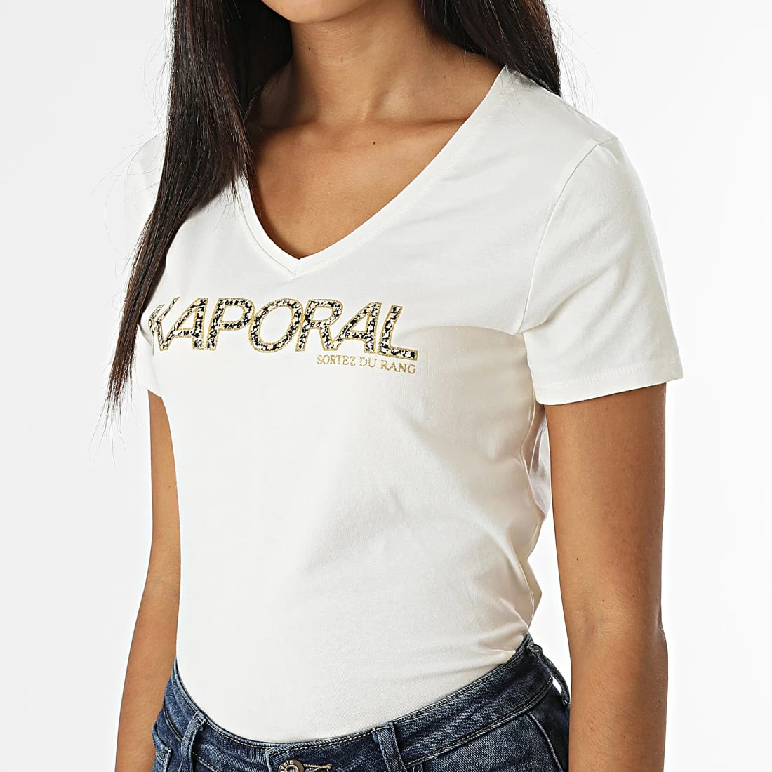 Promo 🌟 Tee 👕 Shirt Femme Frank Beige de Kaporal 👍 – Image 3