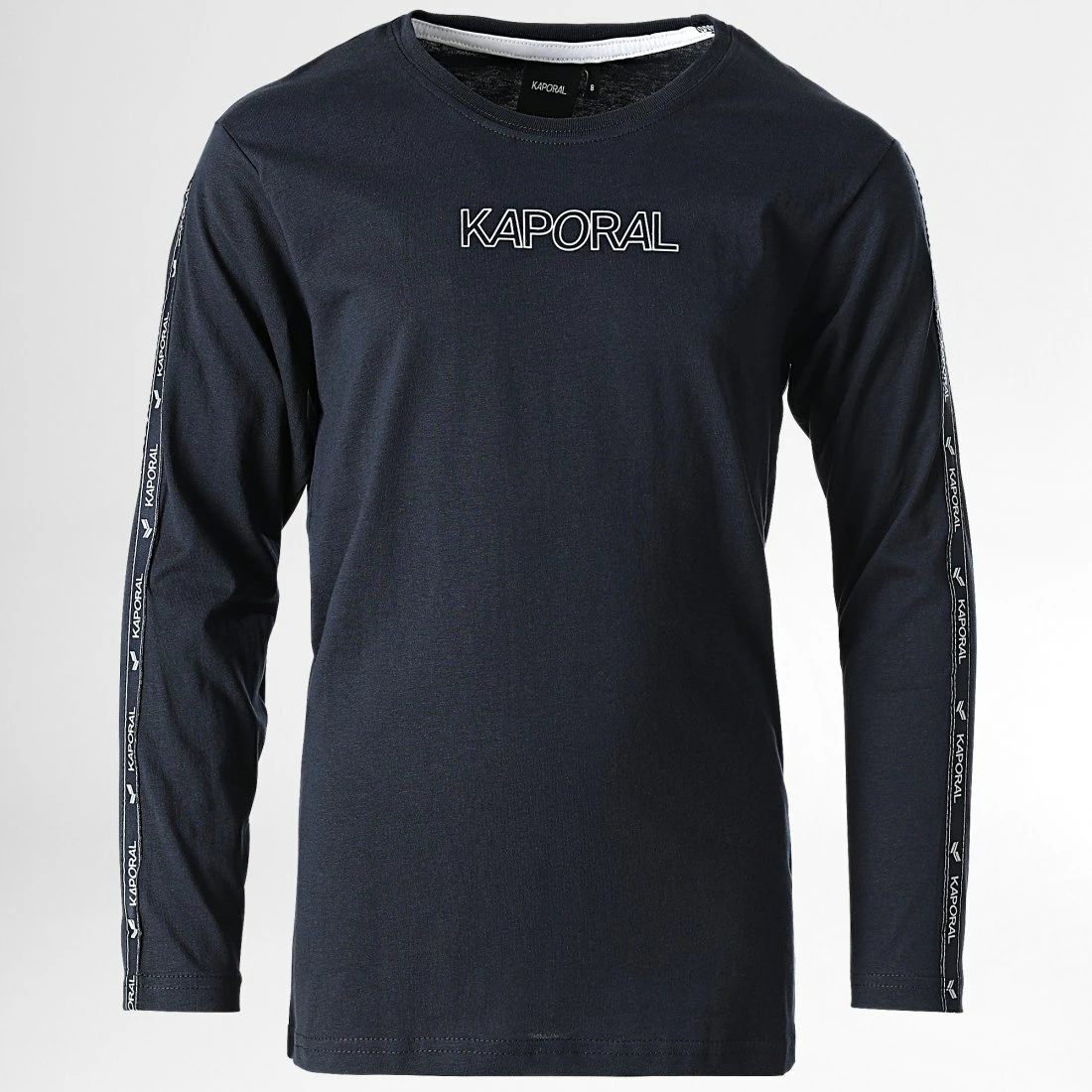 Budget ⌛ Tee 👕 Shirt Manches Longues A Bandes Enfant Mamba Bleu Marine de Kaporal 🎉