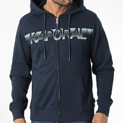 Sortie 🔥 Sweat Zippé Capuche Bartom Bleu Marine de Kaporal ✨