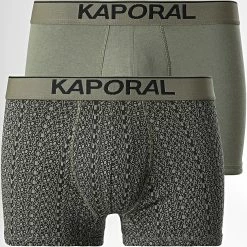 Acheter ✨ Lot De 2 Boxers Lemb Vert Kaki de Kaporal 😀