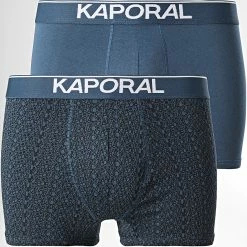 Remise ⌛ Lot De 2 Boxers Lemb Bleu Marine de Kaporal 🎁