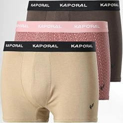 Tout neuf 👏 Lot De 3 Boxers Loki Rose Marron de Kaporal 🎁