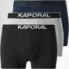 Remise 😀 Lot De 3 Boxers Quad Noir Bleu Marine Gris Chiné de Kaporal 🔥