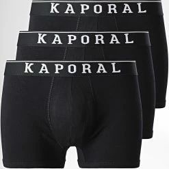 Meilleure affaire 😍 Lot De 3 Boxers Quad Noir de Kaporal ⌛