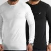 Coupon 🤩 Lot De 2 Tee 👕 Shirts Manches Longues Vift Blanc Noir de Kaporal 🧨