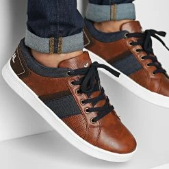 Nouveau ✔️ Baskets 👟 Sneakers Darell 42604 Tan Blue de Kaporal ⭐