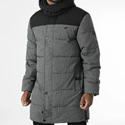 Le moins cher 👍 Doudoune Capuche Stan Gris Chiné de Kaporal 💯