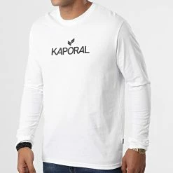 Acheter 🔥 Tee 👕 Shirt Manches Longues Peres Blanc de Kaporal 👍